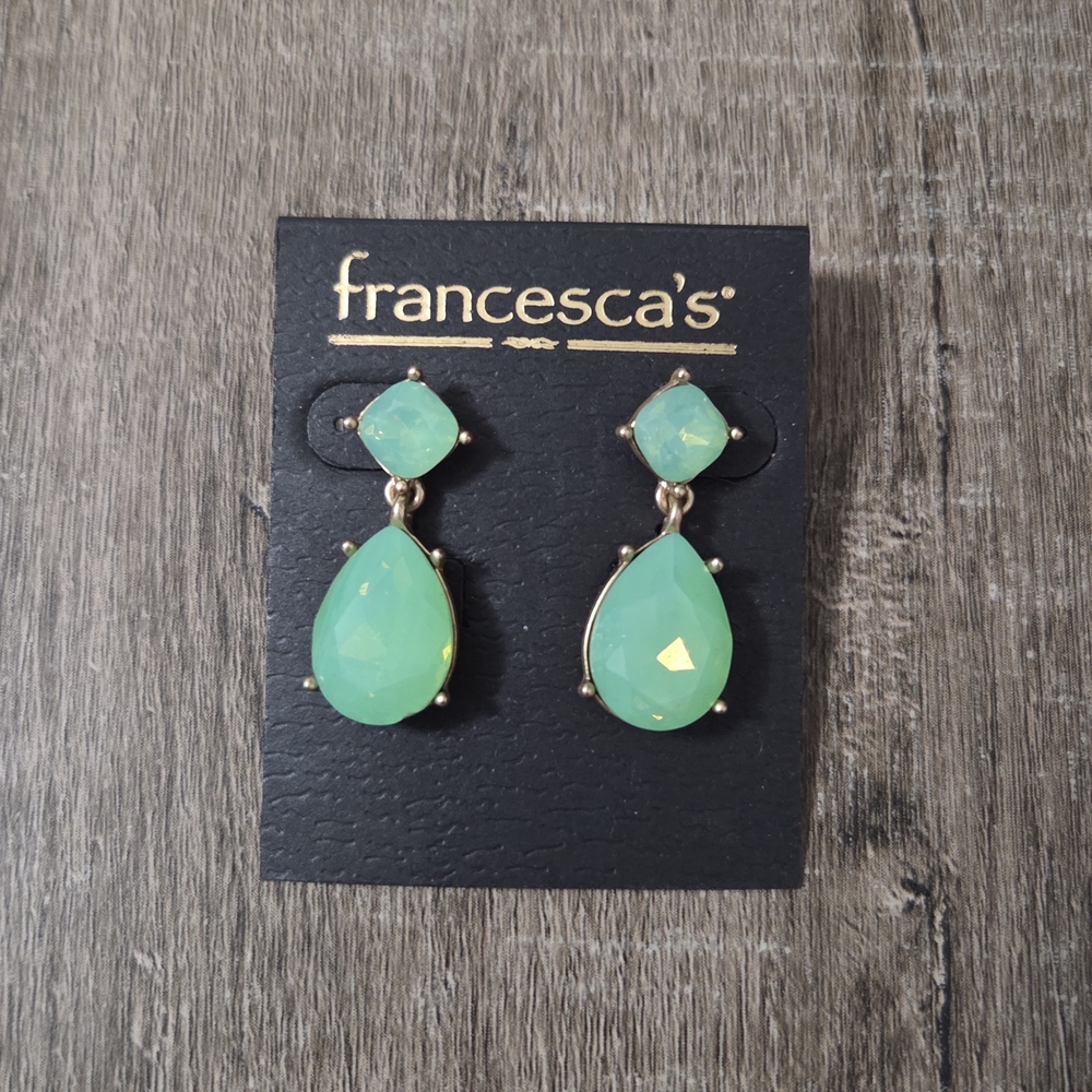 Francesca's Collections Mint Green Teardrop Earrings